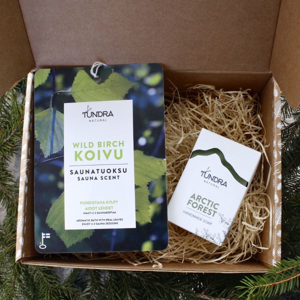 LAHJASETTI "PERINTEINEN JOULUSAUNA" joululahjalaatikossa